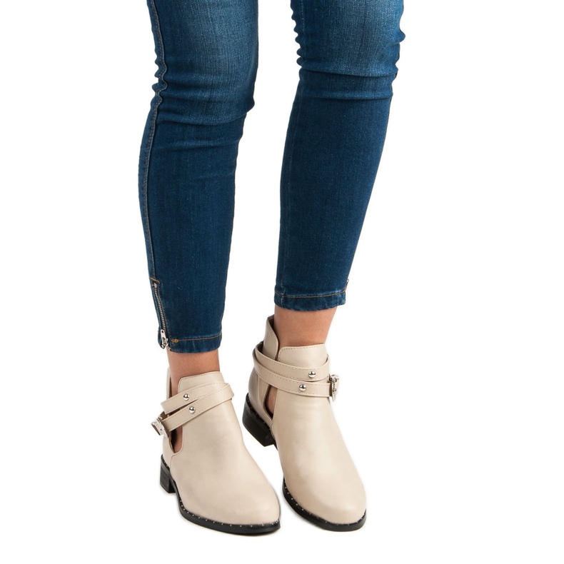 Beige muoti saappaat 1