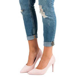 Mokkanahkaiset korkokengät vaaleanpunainen 1