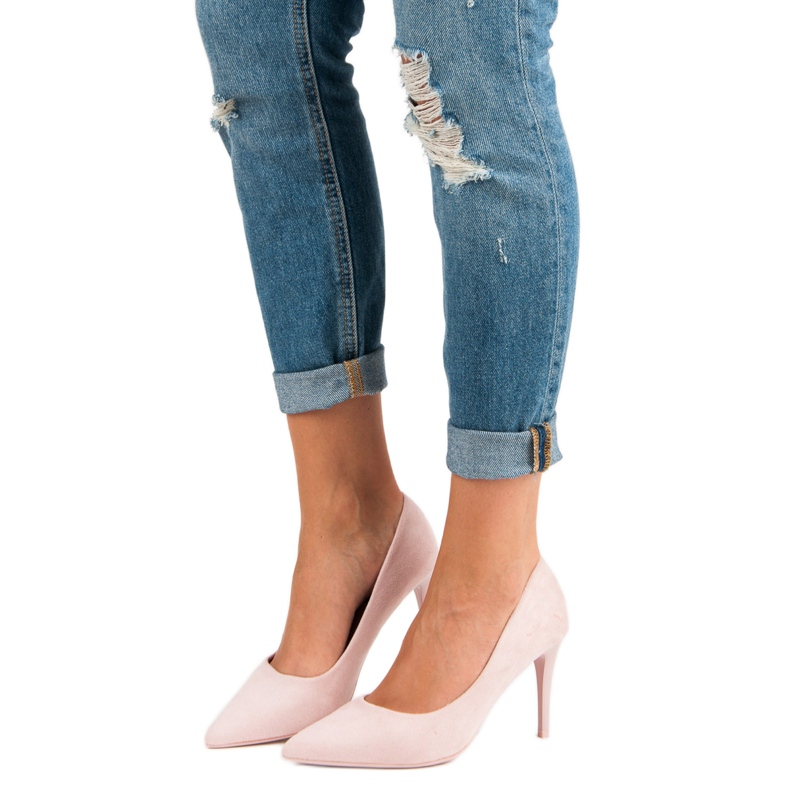 Mokkanahkaiset korkokengät vaaleanpunainen 1