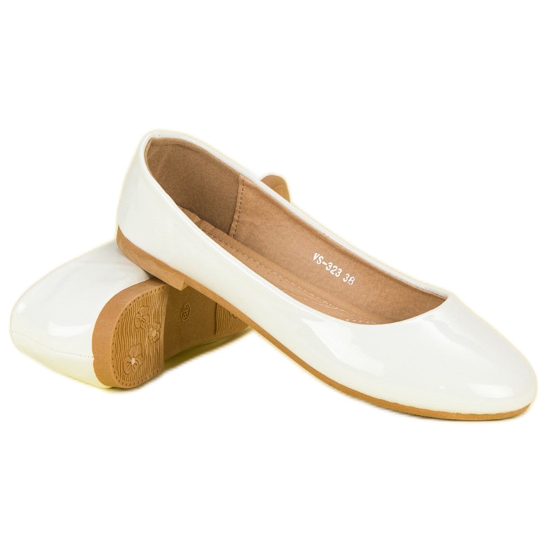 Top Shoes Lakatut ballerinat valkoinen 1