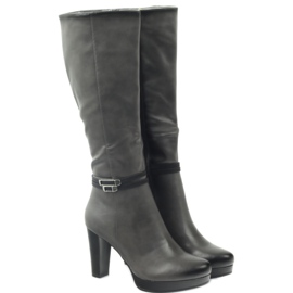 M.Daszyński Saappaat postitse Daszyński AM61 musta harmaa 3