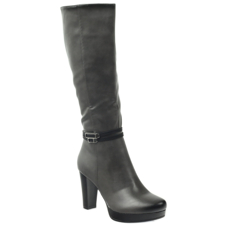 M.Daszyński Saappaat postitse Daszyński AM61 musta harmaa 1