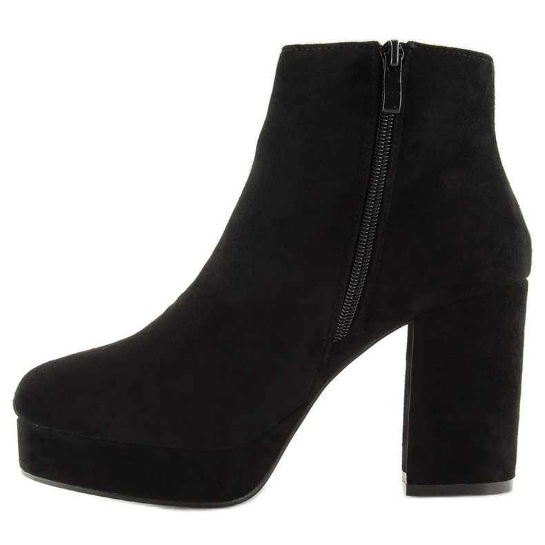 Mustat leveäkorkoiset saappaat YQ207 Musta 1