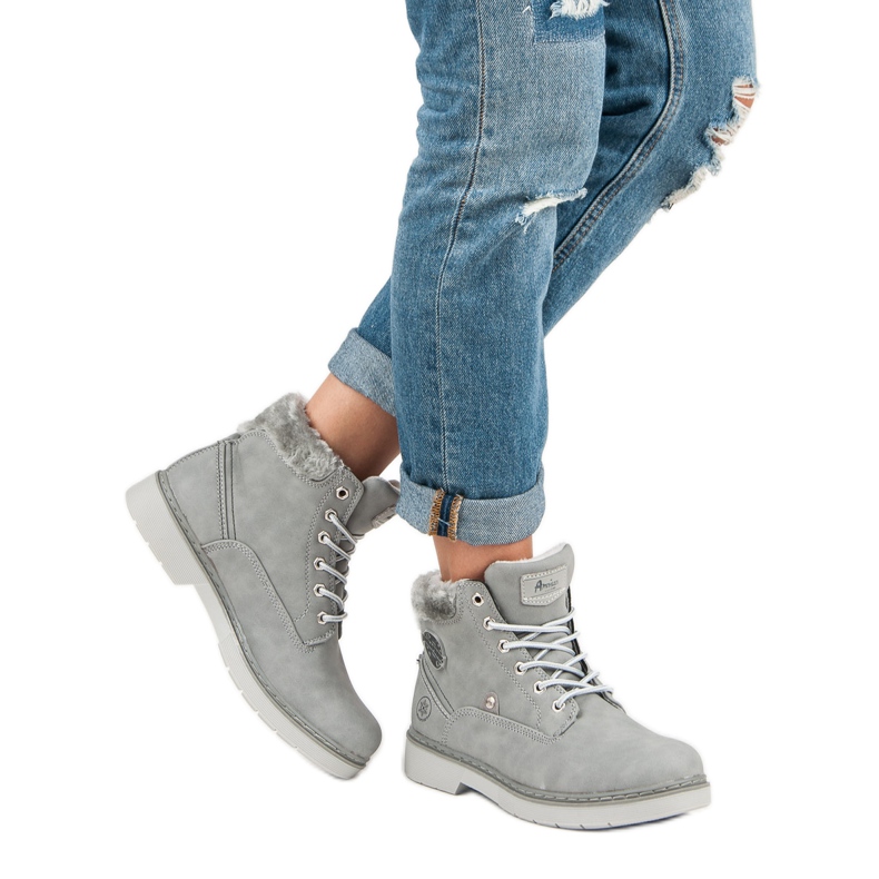 American Club Lämpimät amerikkalaiset ansastajat harmaa 2