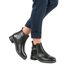 Vinceza Mustat saappaat tekojalokivillä 1