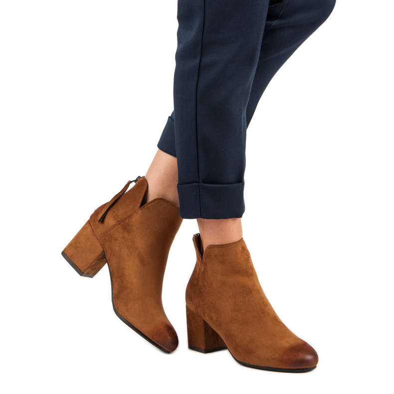 Vinceza Korkeakorkoiset mokkanahkaiset nilkkurit ruskea 2