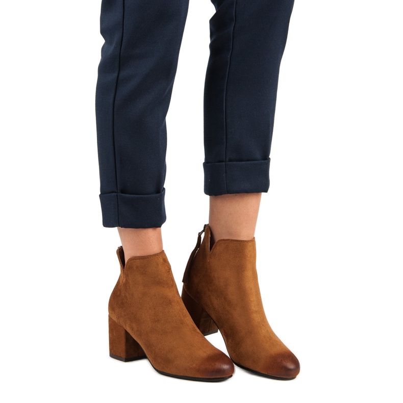 Vinceza Korkeakorkoiset mokkanahkaiset nilkkurit ruskea 1