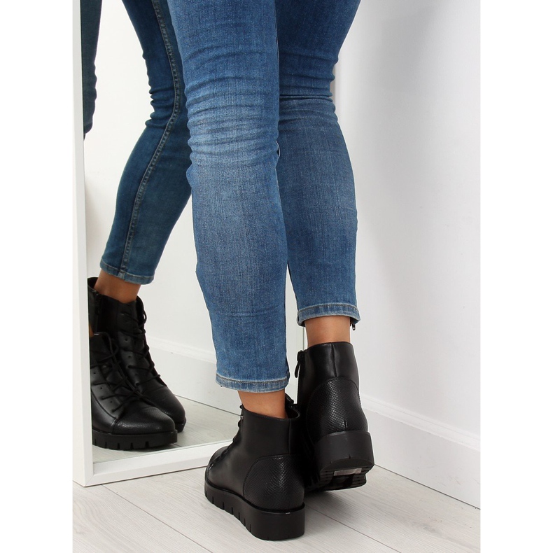 Mustat nauhakengät 6707-1 musta 2