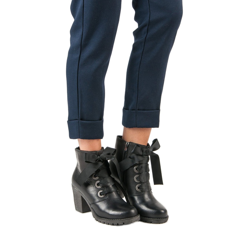 VINCEZA sidotut nahkakengät musta 2