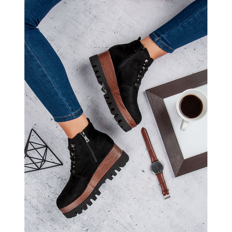 Kylie Suede Wedge saappaat musta 1