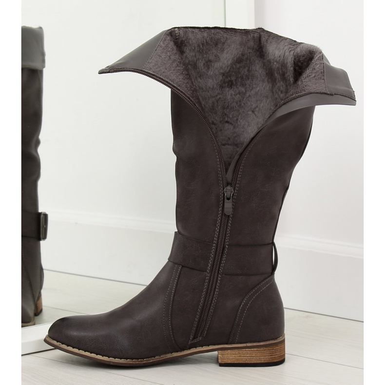 Harmaat ratsastussaappaat naisille 439-PG Grey 2