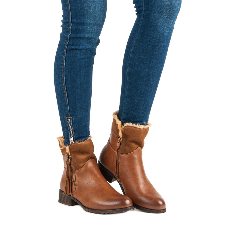 Forever Folie Lämpimät naisten saappaat ruskea 1