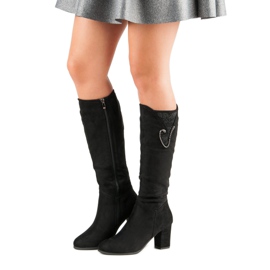 Suede korkokengät musta 1