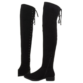 Mustat saappaat, joissa on litteät korot 7368 1