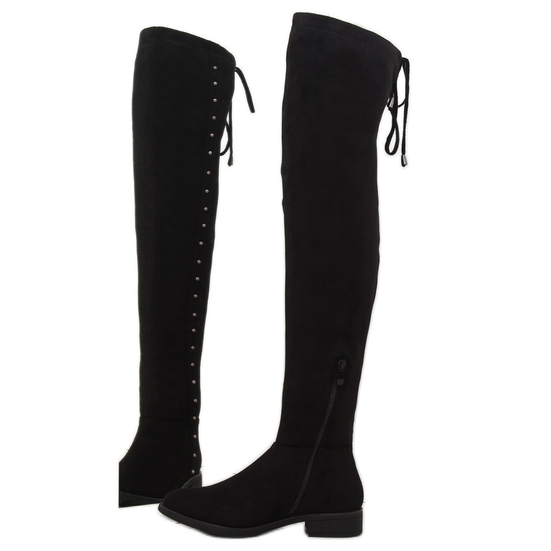 Mustat saappaat, joissa on litteät korot 7368 1