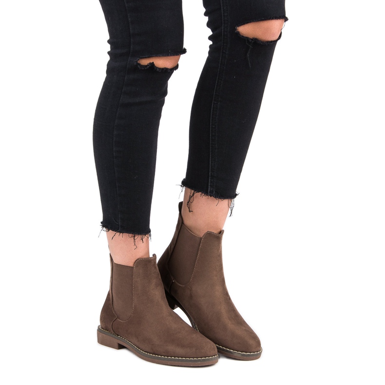 Super Mode Khaki -mokkanahkaiset Chelsea -saappaat 1