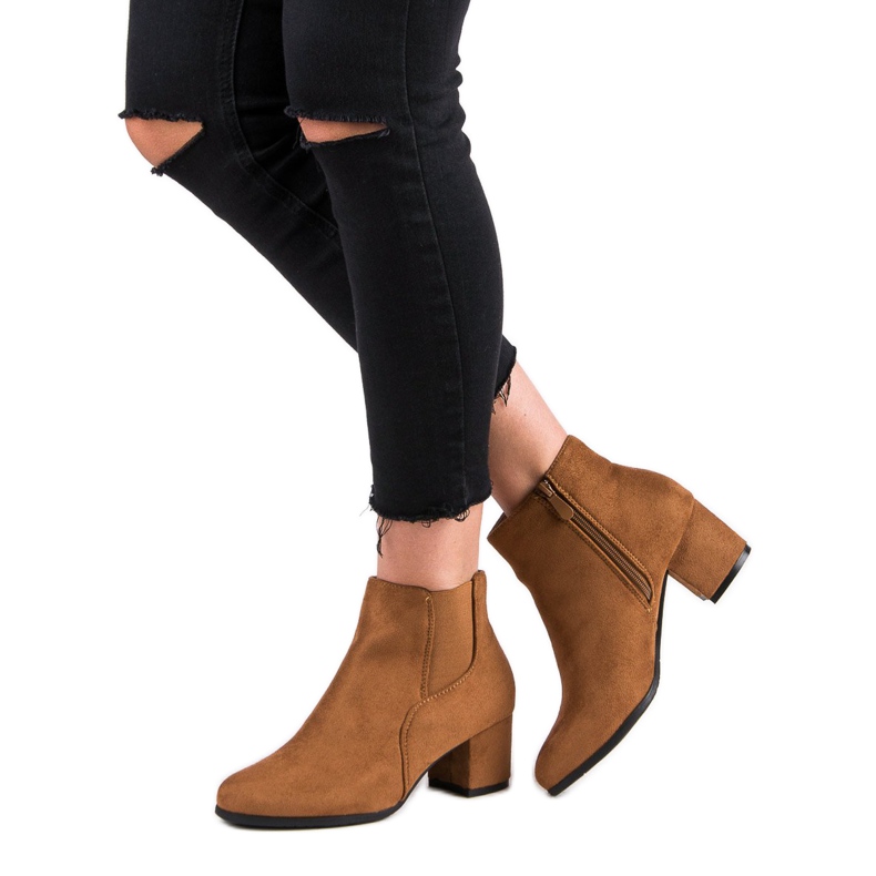 Nio Nio Mokkanahkaiset Chelsea -saappaat korkokengillä ruskea 2