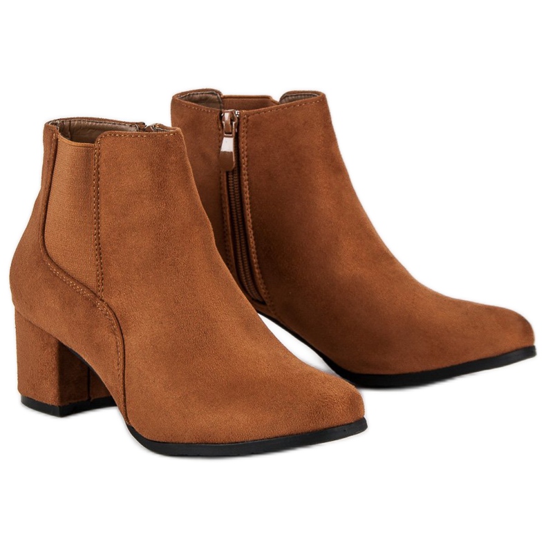 Nio Nio Mokkanahkaiset Chelsea -saappaat korkokengillä ruskea 1