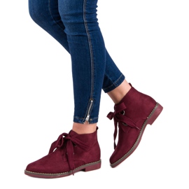 Super Mode Mokkanahkanauhakengät punainen 2