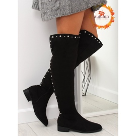 Polvisaappaat helmillä, musta 688-5 musta 1