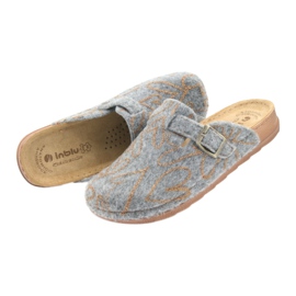 Huopatossut Inblu UA033 kultaiset sydämet harmaa keltainen 4