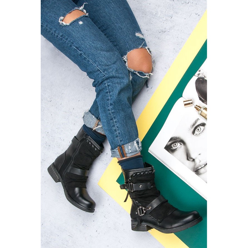 Queentina Rock Flat Saappaat musta 1