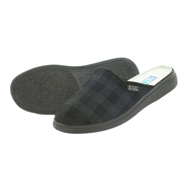 Befado miesten kengät 125m tossut, terveystossut musta harmaa 4