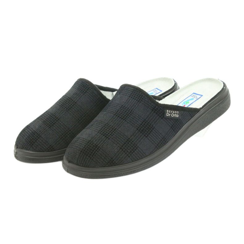 Befado miesten kengät 125m tossut, terveystossut musta harmaa 3