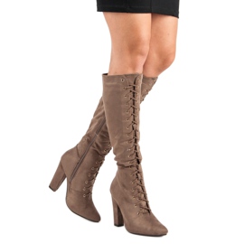 Cm Paris Nauhalliset saappaat ruskea 1