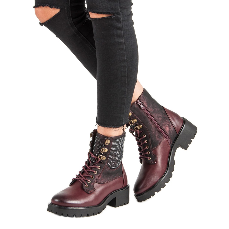 Ideal Shoes Laced työntekijöitä alustalla monivärinen punainen 2