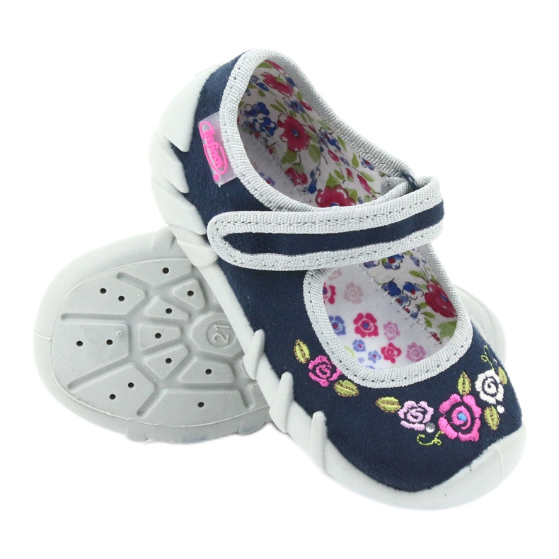 Befado lasten kengät ballerinatossut 109P170 harmaa laivastonsininen 3