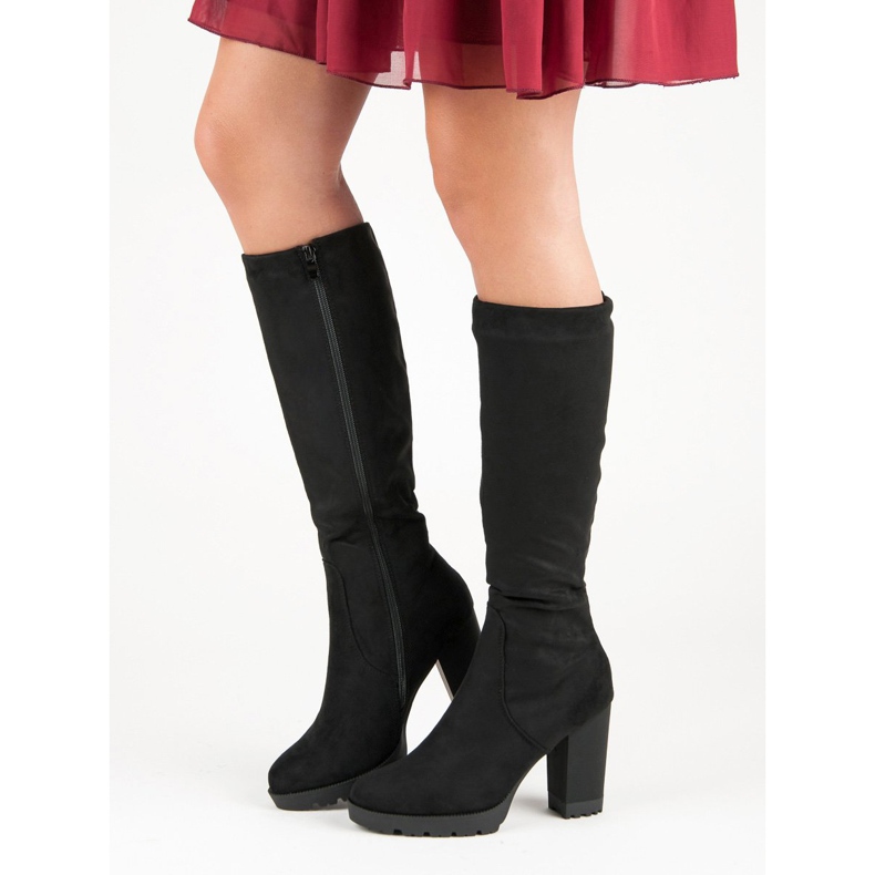 Super Mode Suede Platform Saappaat musta 1 Super Mode Suede Platform Saappaat musta 1