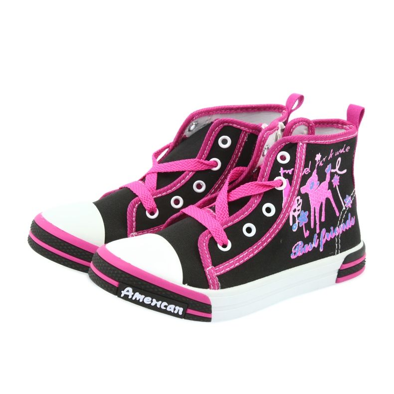 American Club Mustat tennarit lasten kengät vetoketjulla American TEN13 sininen vaaleanpunainen 3