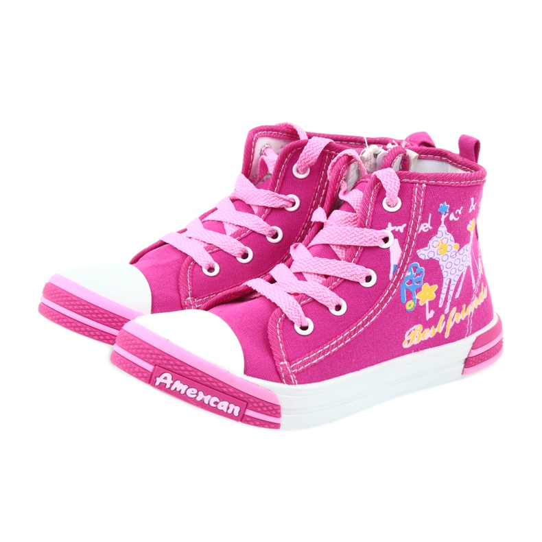 American Club Vaaleanpunaiset tennarit vetoketjulla American TEN13 sininen vaaleanpunainen 3