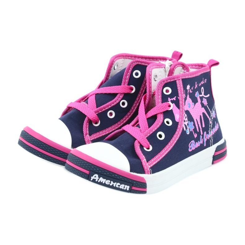 American Club Amerikkalaiset TEN13 tummansiniset lenkkarit vetoketjulla laivastonsininen sininen vaaleanpunainen 3