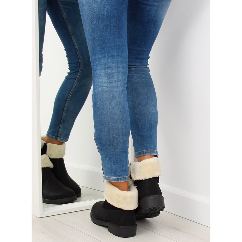 Musta ZY9210 Mustat paksusti eristetyt saappaat 2