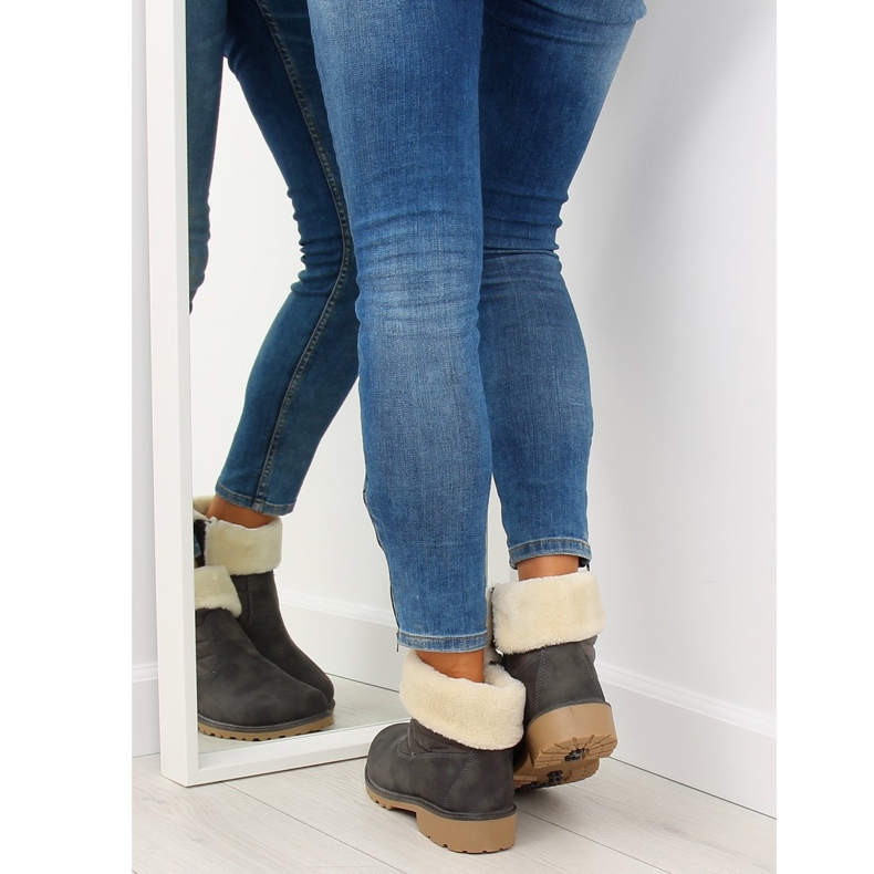 Harmaa ZY9210 Harmaat paksusti eristetyt saappaat 2