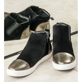 J. Star Tyylikkäät naisten lenkkarit musta keltainen 2