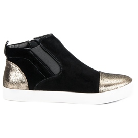 J. Star Tyylikkäät naisten lenkkarit musta keltainen 1