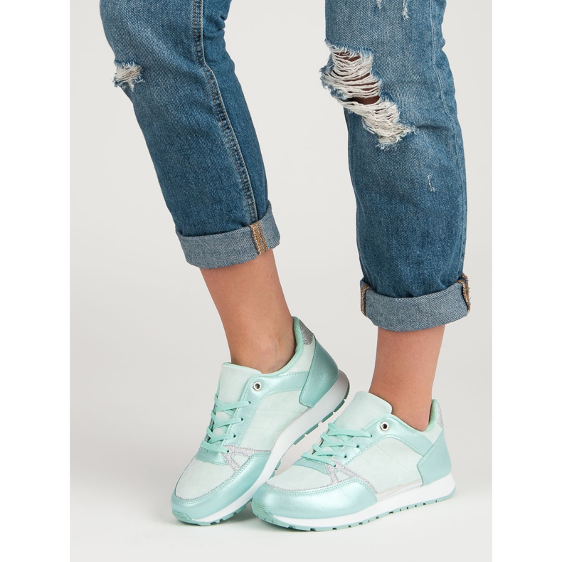 Nauhalliset urheilukengät valkoinen harmaa vihreä 2