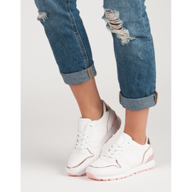 Valkoiset urheilukengät valkoinen keltainen vaaleanpunainen 2