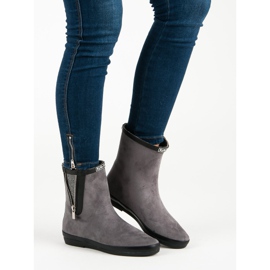 Kylie Suede Galoshes koristeellisella vetoketjulla harmaa 1
