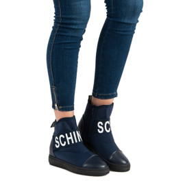 Bestelle Muodikkaat korkeat lenkkarit valkoinen laivastonsininen 2