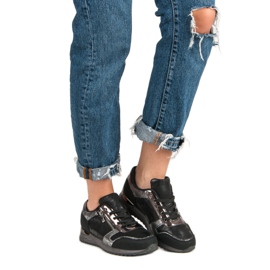 Urheilukengät koristeellisella vetoketjulla musta harmaa 2