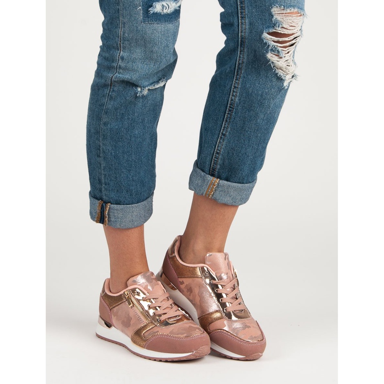 Urheilukengät koristeellisella vetoketjulla keltainen vaaleanpunainen 1