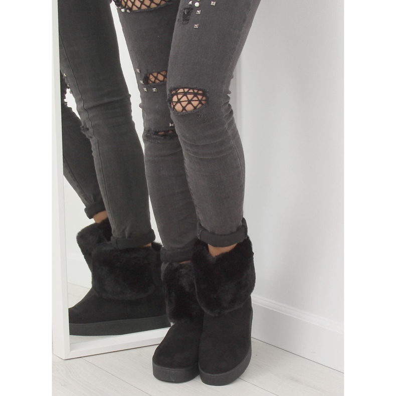 LV58 Mustat naisten mustat lumisaappaat 1