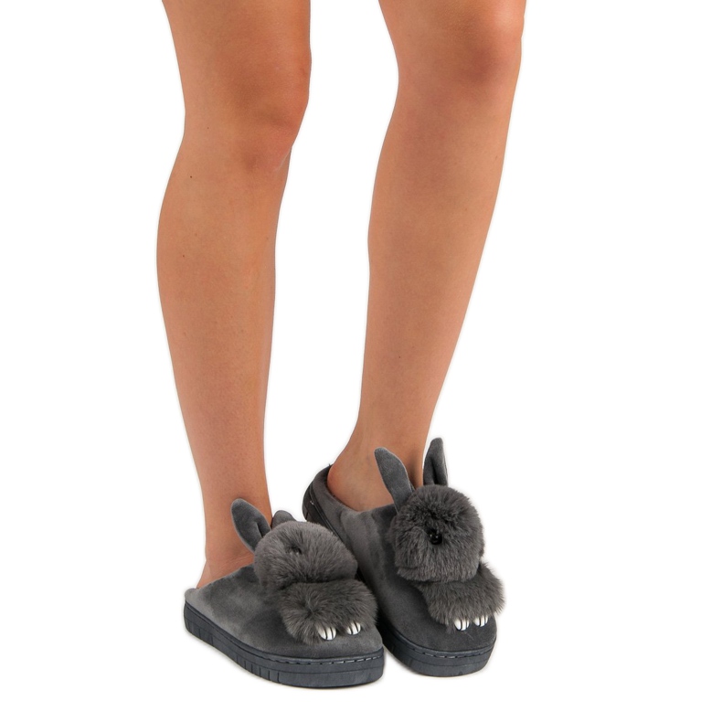 Lämpimät tossut harmaa 1