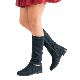 SDS Laivastonsiniset polvikengät sininen laivastonsininen 2