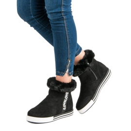 Ideal Shoes Eristetyt korkeat lenkkarit musta 2