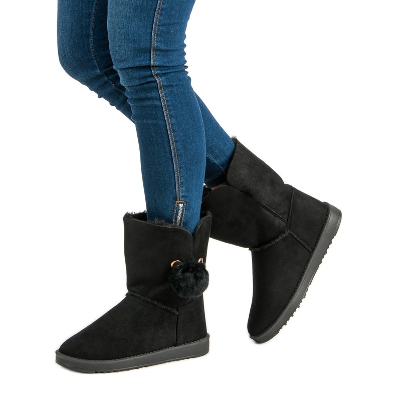 Mukluki Lampaannahan kanssa musta 1